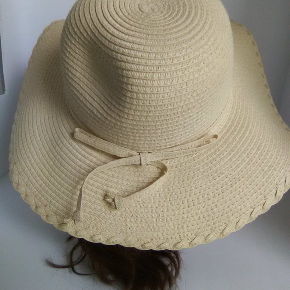 Women's Sun & Shade Straw Hat Color Beige Size OSFM - Picture 6 of 6
